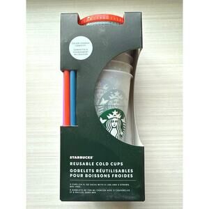 Starbucks Summer 2021 Color Change Confetti Reusable Cold Cups Pack of 5 Cups